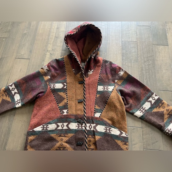 VINTAGE BLANKET COAT CB CANVASBACKS L XL WESTERN WOOL WOVEN - Picture 11 of 16